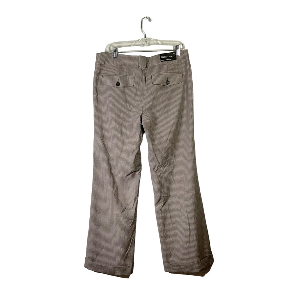 NWT Banana Republic Pinstripe Trouser Pants Low Waist Straight Leg Size 12 - Picture 2 of 9